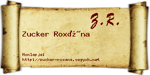 Zucker Roxána névjegykártya