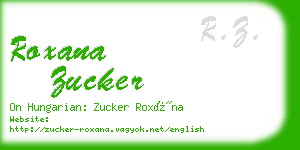 roxana zucker business card